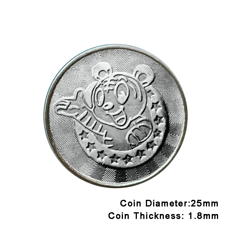 

100pcs Arcade Game Coin Token Stainless Steel Coin Token Tiger for Arcade MAME JAMMA Cabinet Vending Machines Car-Washing Tokens