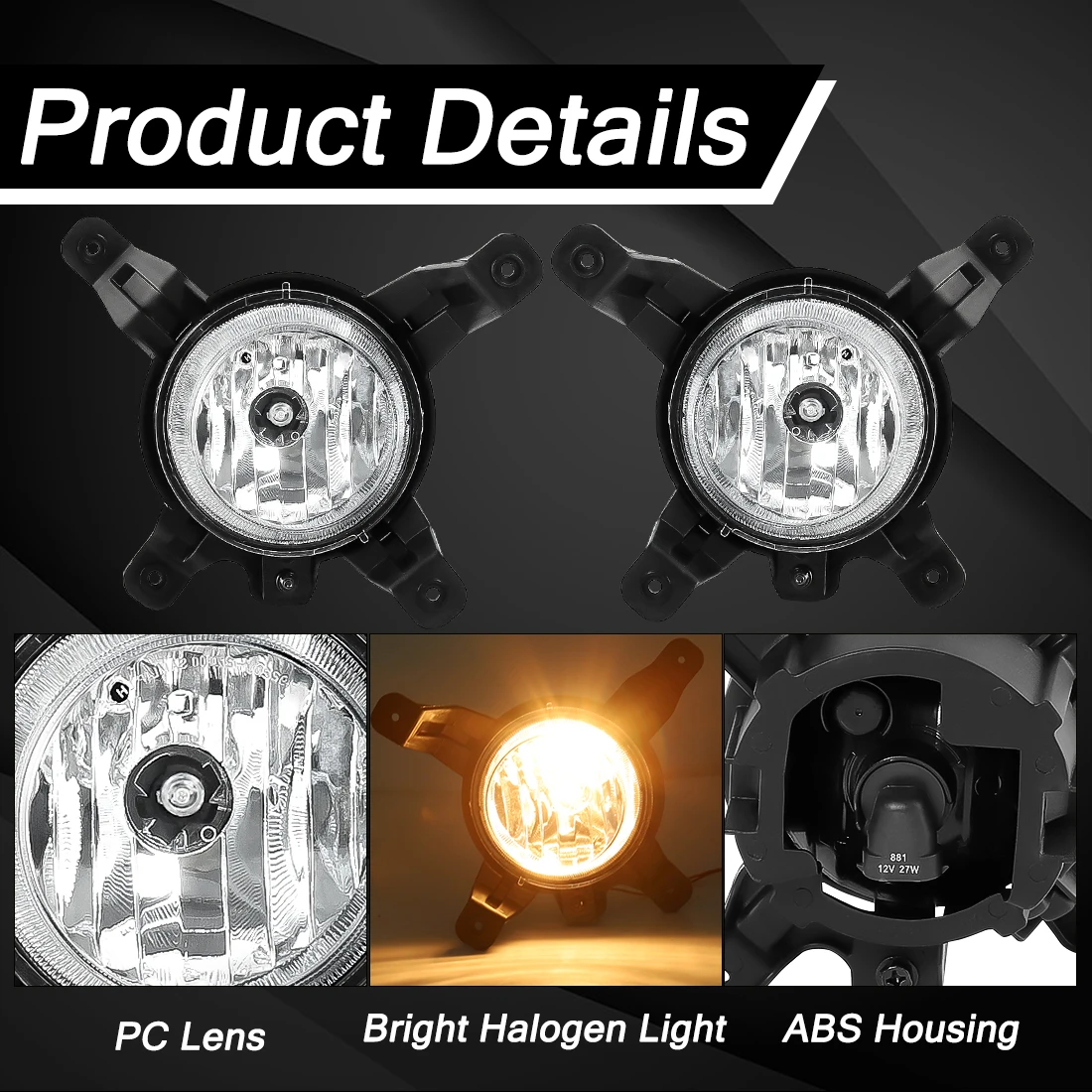 Fog Lamp Assemly For Hyundai ix35 2010-2015 Fog Lights Front Bumper Driving Lamps Headlight 92201-2Z000 92202-2Z000