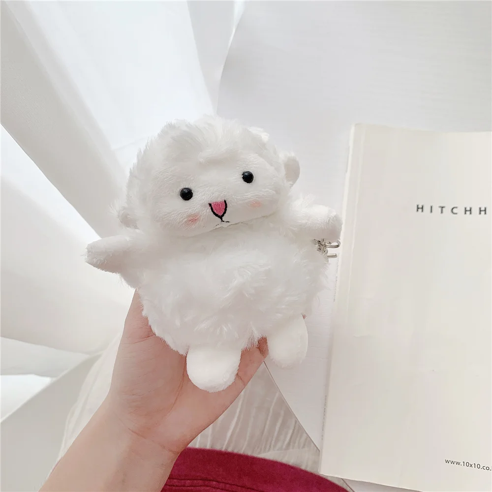 Soft Plush Sheep Cartoon Earphone Cases for Airpods Pro 3 2 1 Case Cute Furry Animals for Airpods Pro 2 Protective Cover Girl