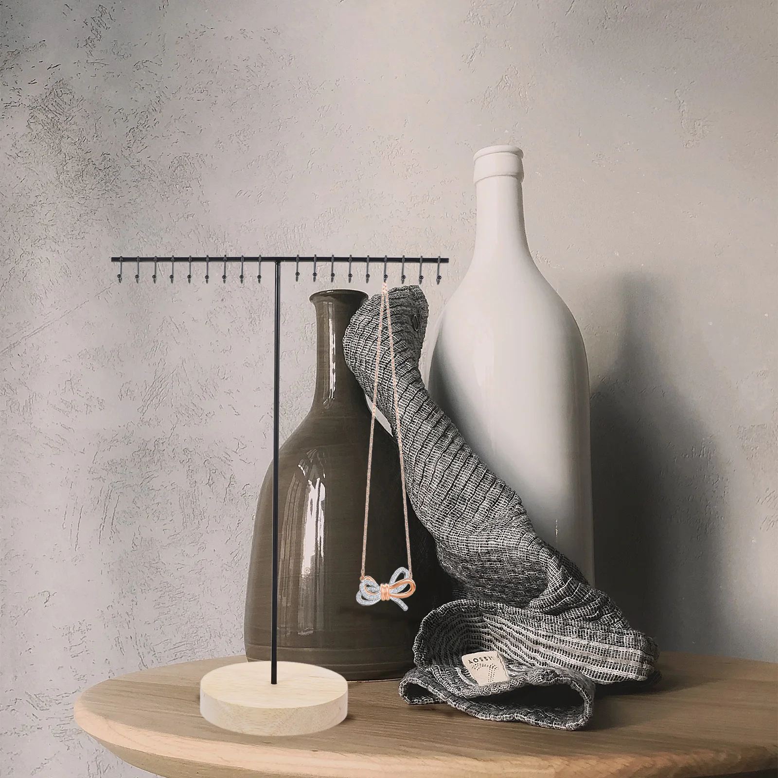 

Iron Jewelry Display Stand with Hook for Necklaces Bracelets Earrings Organizer Home Dresser Storage Rack Tabletop Holder