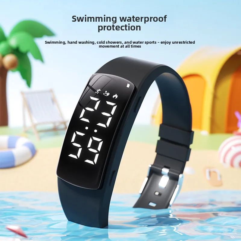 BacktoSchoolGift Kids SmartBracelet WaterproofSwimmingStepCounter SilentAlarmClock ExamWatch forStudents HikingRunning Jump Rope gallery 2