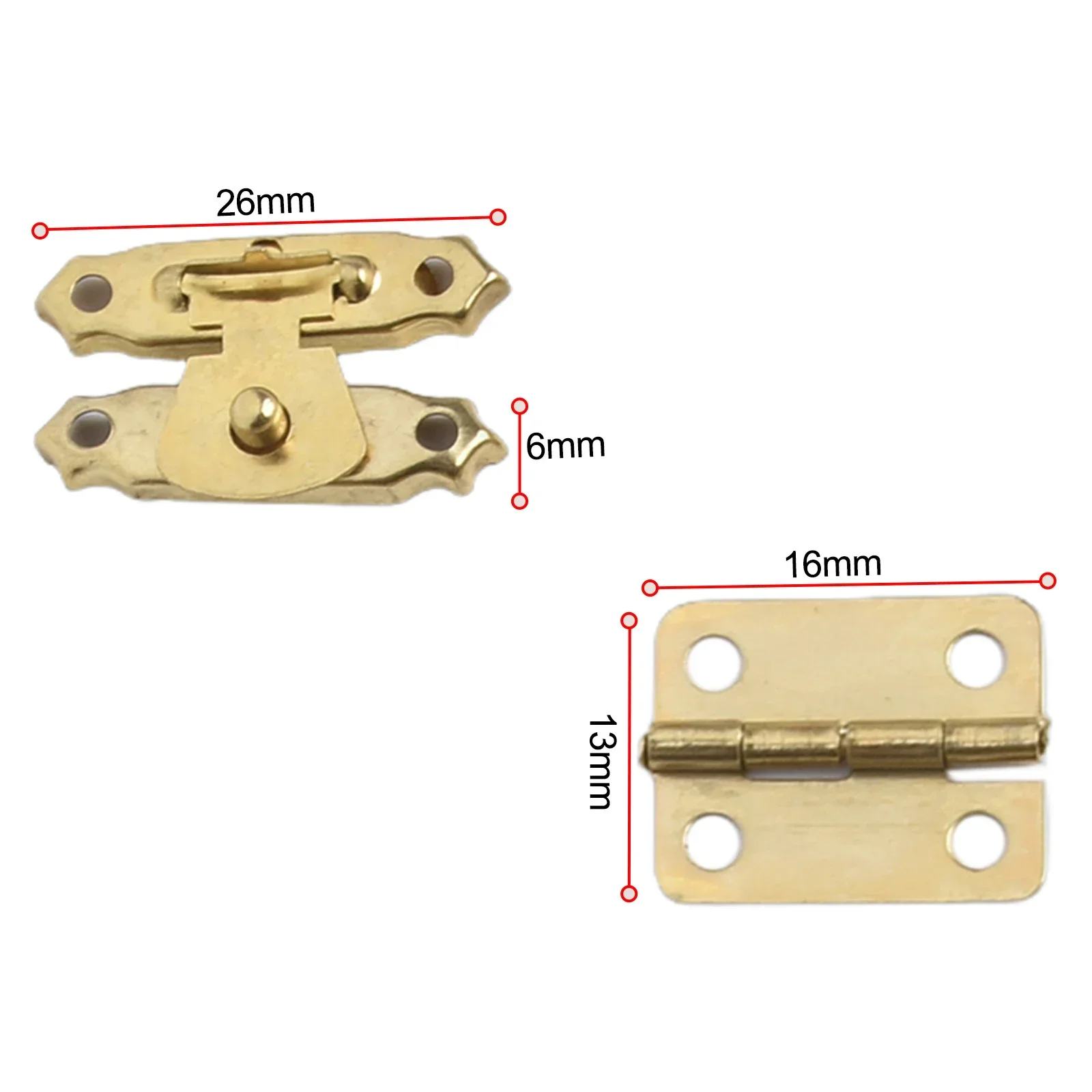 15pcs/set Antique Bronze Hinges 16*12mm With Box Latch Hasp Clasps 26*15mmw/screws Retro Buckle Padlock Wood Jewelry Case Lock