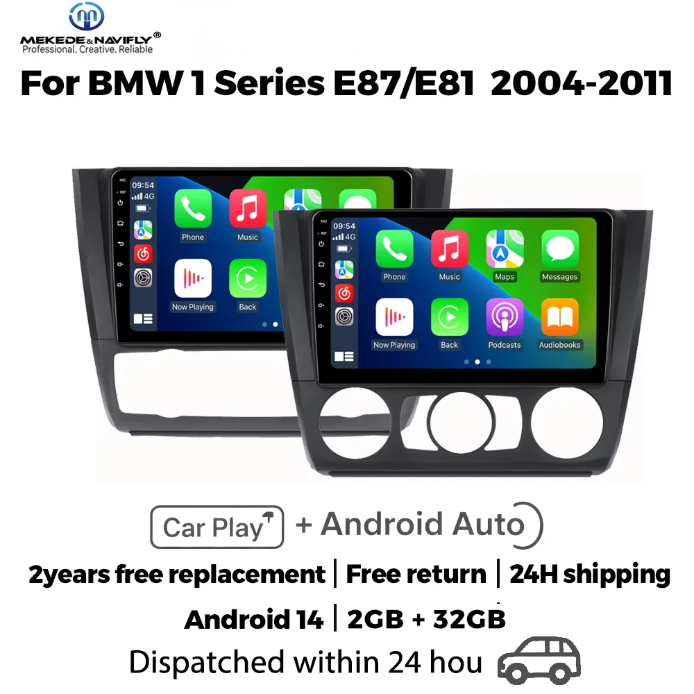 Für BMW 1er-Serie E88 E82 E81 E87 2004 - 2011 Android 14 Autoradio Multimedia GPS BT Stereo CarPlay Intelligentes Auto-Audiosystem