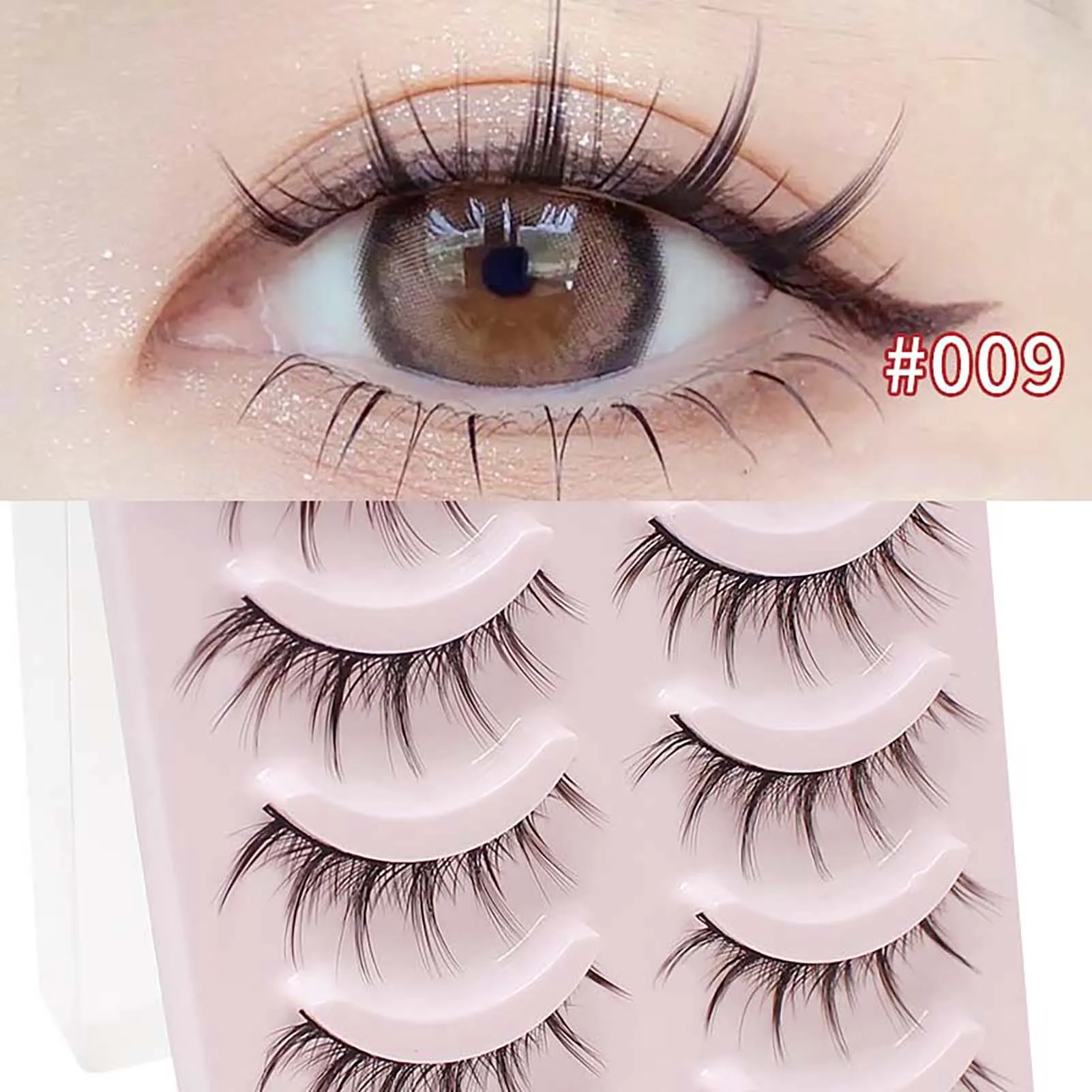 5 Pairs Realistic Curl False Eyelashes Well Bedded Lengthening Wisps Lashes for Cosplay Makeup DIY Supply PR Sale