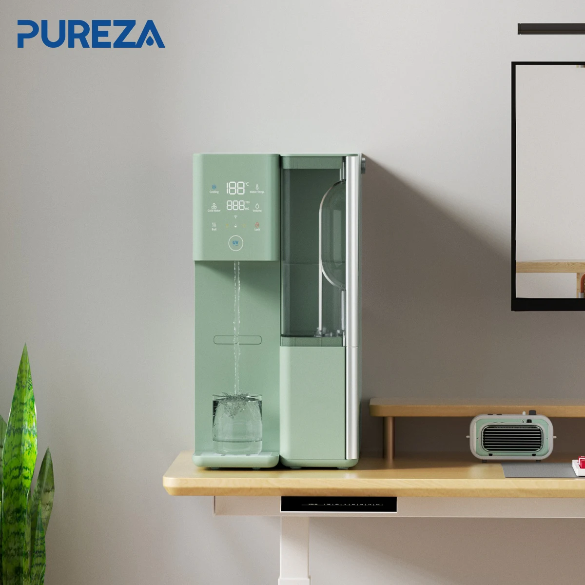 

PUREZA Ultimate Countertop Solution Space-Saving Easy-Installation Smart Plastic Electric Water Purifier Multi-Temperature