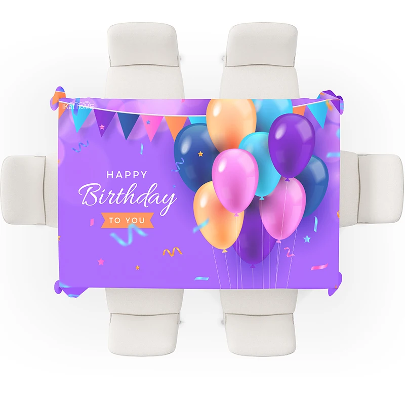 Водонепроницаемая скатерть, скатерть на день рождения, вечеринка по случаю дня рождения, радостный воздушный шар, чехол для стола, протирающие чехлы, прямоугольная скатерть для стола, декор