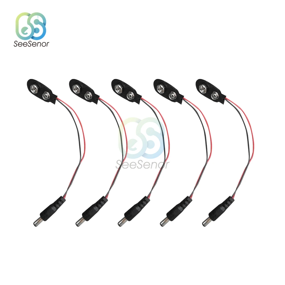 5ชิ้น/ล็อต15ซม.9V แบตเตอรี่สายไฟ Power ปลั๊ก DC 9V ชายสายแบตเตอรี่อะแดปเตอร์แจ็ค DIY แจ็คแบตเตอรี่หัวเข็มขัด