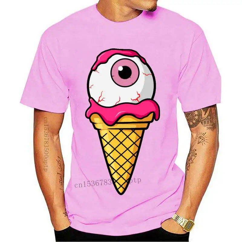 New A Real Good Icecream Need Some Zombie Eyeball T Shirt Cracking Nice  Cool T-shirt Men Women  Black Tee