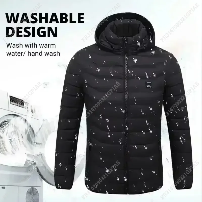 25 Areas Heated Jacket Men Women Winter Usb Electric Heating Parka Smart Heating Clothes New Snow Waterproof Down Cotton Coats