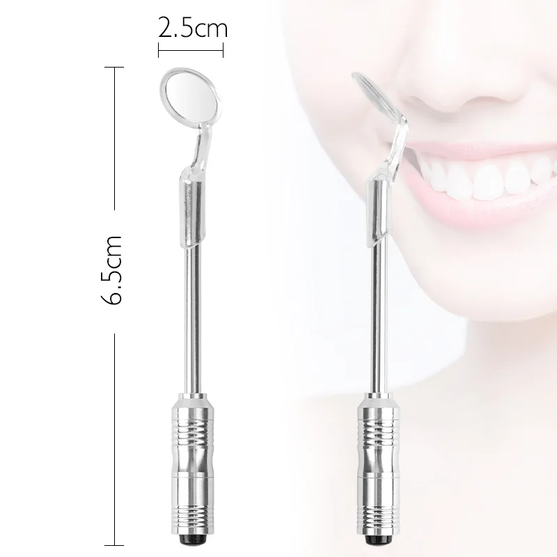 1pc Oral Handle Mouth Mirror, Stainless Steel Oral Instruments and Tools, Dental Cleaning Mouth Mirror, Dental Consumables
