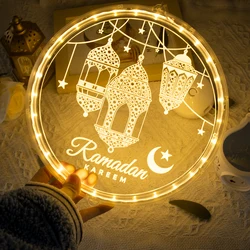 1pc Led Suction Cup Light Star Moon Lantern Mosque Eid Mubarak Led Hanging Light Ramadan Window Decoration Suction Cup Light
