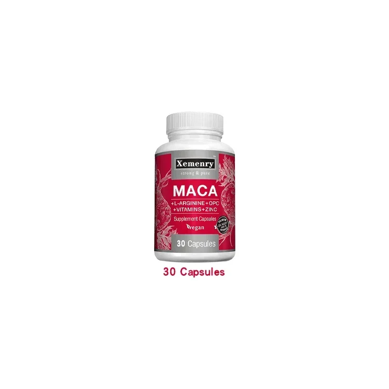 Maca Root Capsules + L-Arginine, Vitamins B6 + B12, OPC & Zinc, for Men & Women, 120 Veggie Caps
