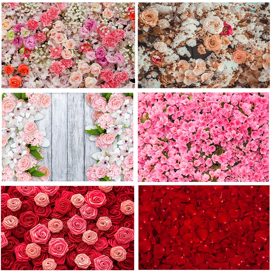 

Wedding Flower Wall Theme Adult Party Rose Photography Backdrop Photo Studio Photographi Background Photocall Decor Banner Prop