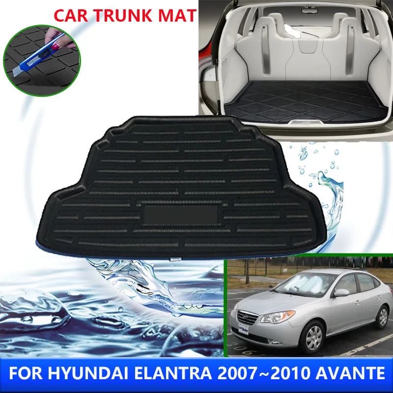 

For Hyundai Elantra 2007~2010 2008 2009 Avante Car Rear Trunk Protector Pads Auto Waterproof Liner Anti-Fouling Mat Accessories