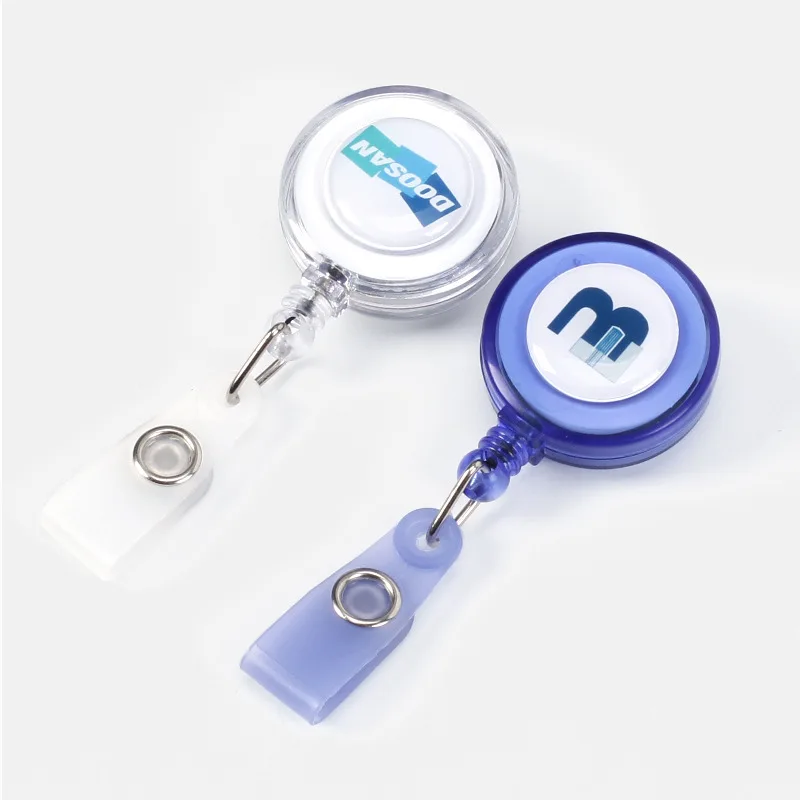 

20 шт., персонализированный держатель для бейджа, зажим с логотипом, индивидуальная катушка для удостоверения личности для медсестры, врача, учителя, рабочий значок