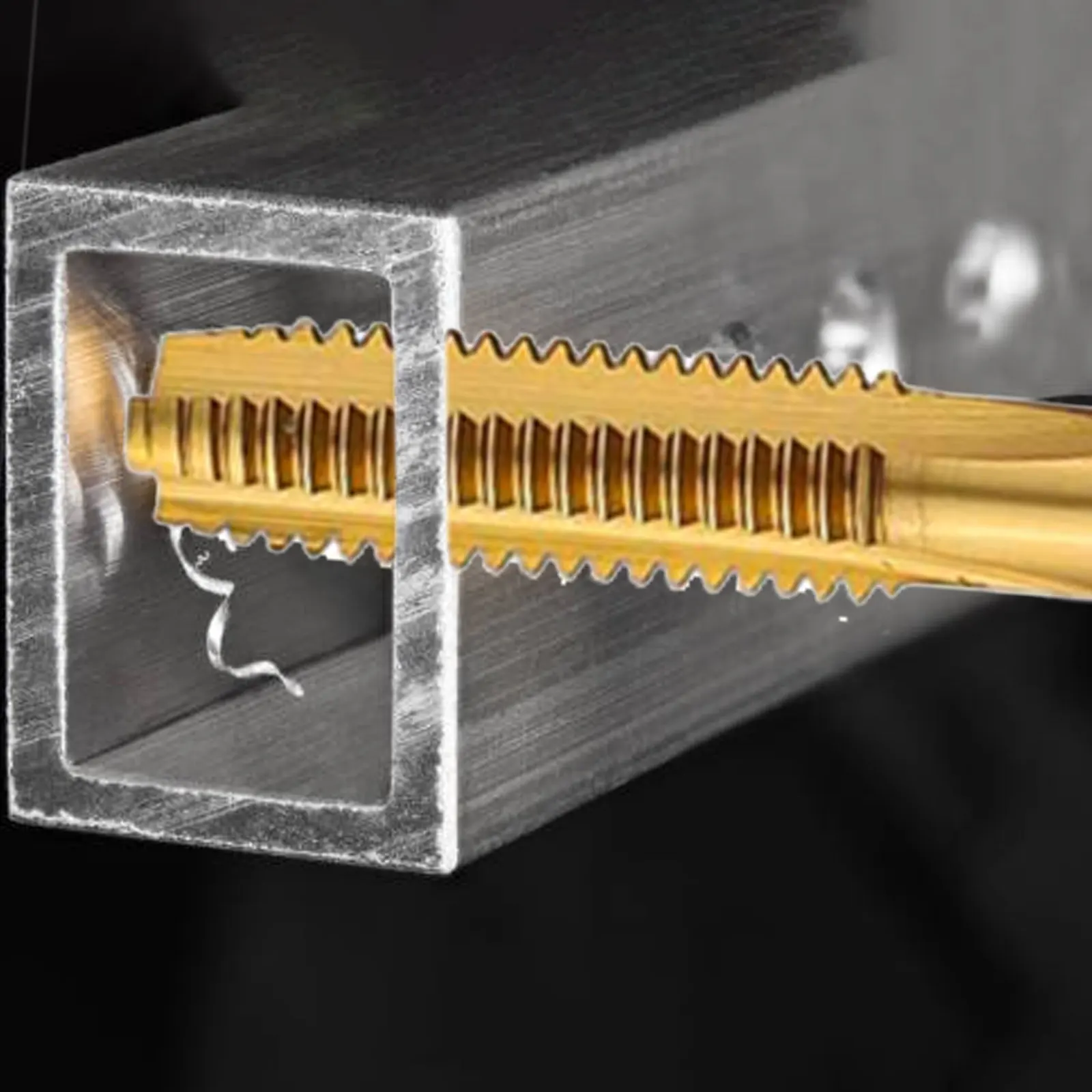 صنبور لولبي متري طويل جدًا M8 x 1 25 بتصميم فولاذي مستقيم عالي السرعة TiCoated لأداء التنصت المحسن