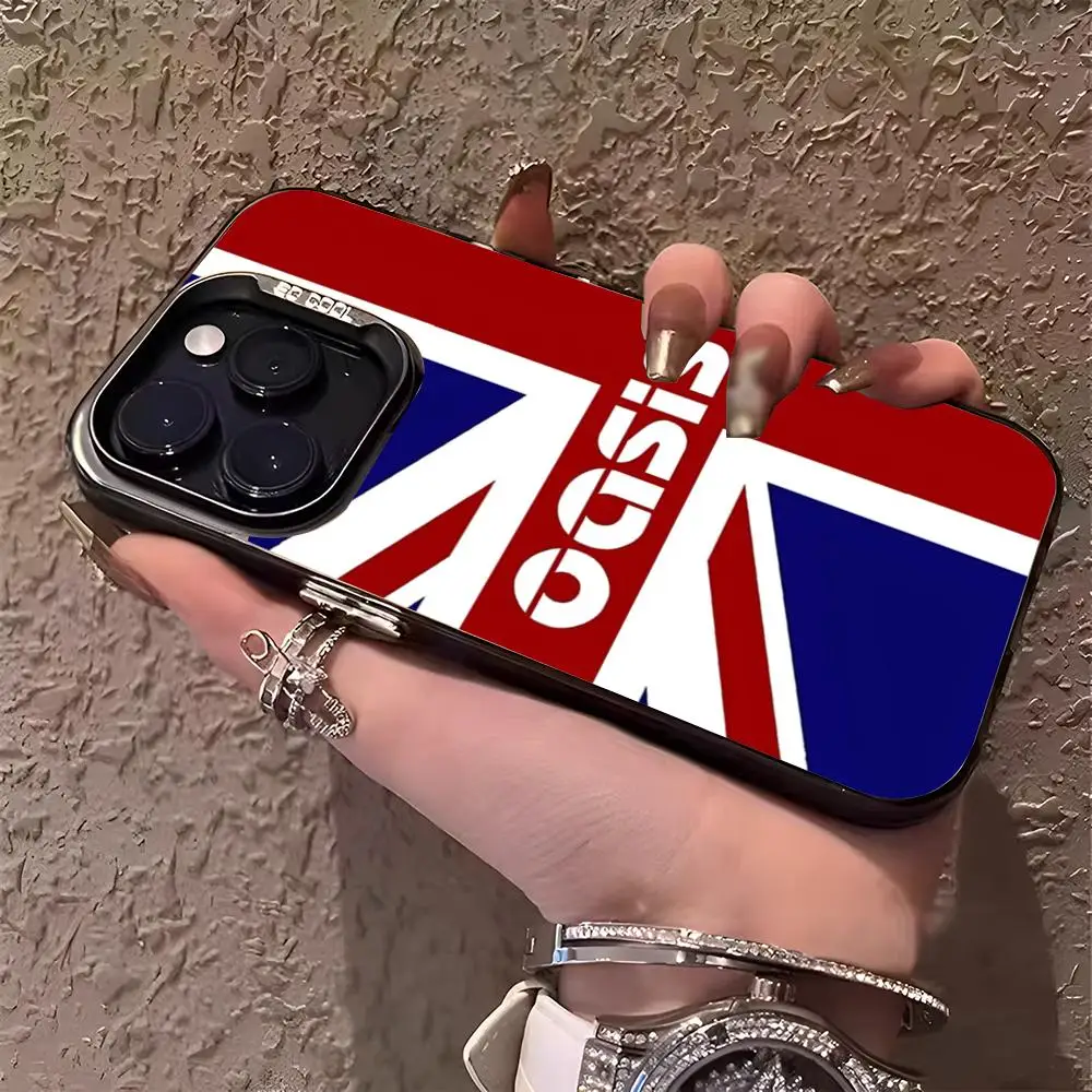 Чехол для телефона Band O-Oasis Rock MINISO для Iphone 16-11 Pro Max Xr X Xs 8 7 Plus, черный, розовый, белый цвет, серебристый чехол