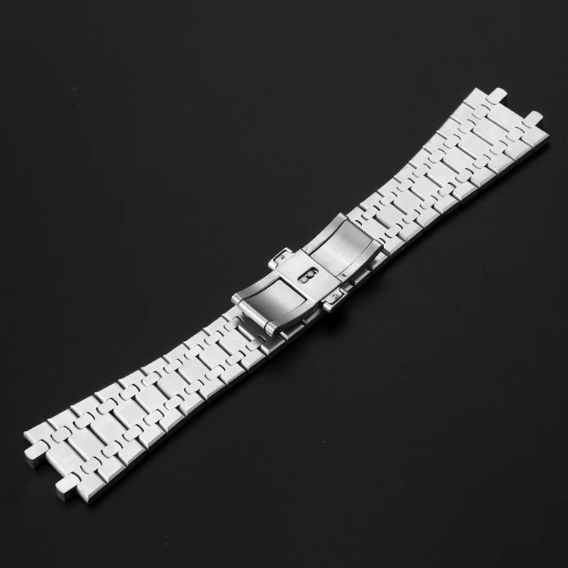 316 حزام الساعات الرجال النساء كامل الفولاذ المقاوم للصدأ سوار ل AP رويال أوك 15400 26331 15500 حزام ساعة اليد للطي مشبك 21 مللي متر 26 مللي متر