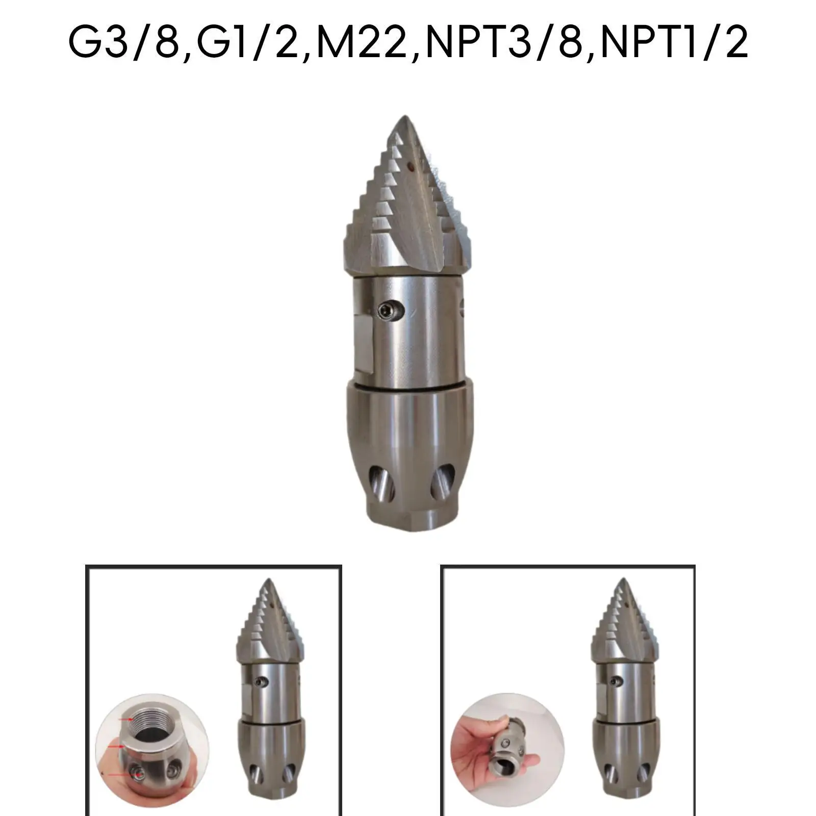 ท่อระบายน้ํา Jetter หัวฉีดท่อระบายน้ํา Jetter หัวฉีดที่มีประสิทธิภาพด้านข้าง 4 ด้านหลัง 6 เคล็ดลับการทําความสะอาด Quick Connector เครื่องมือทําความสะอาดท่อระบายน้ําหัวฉีด