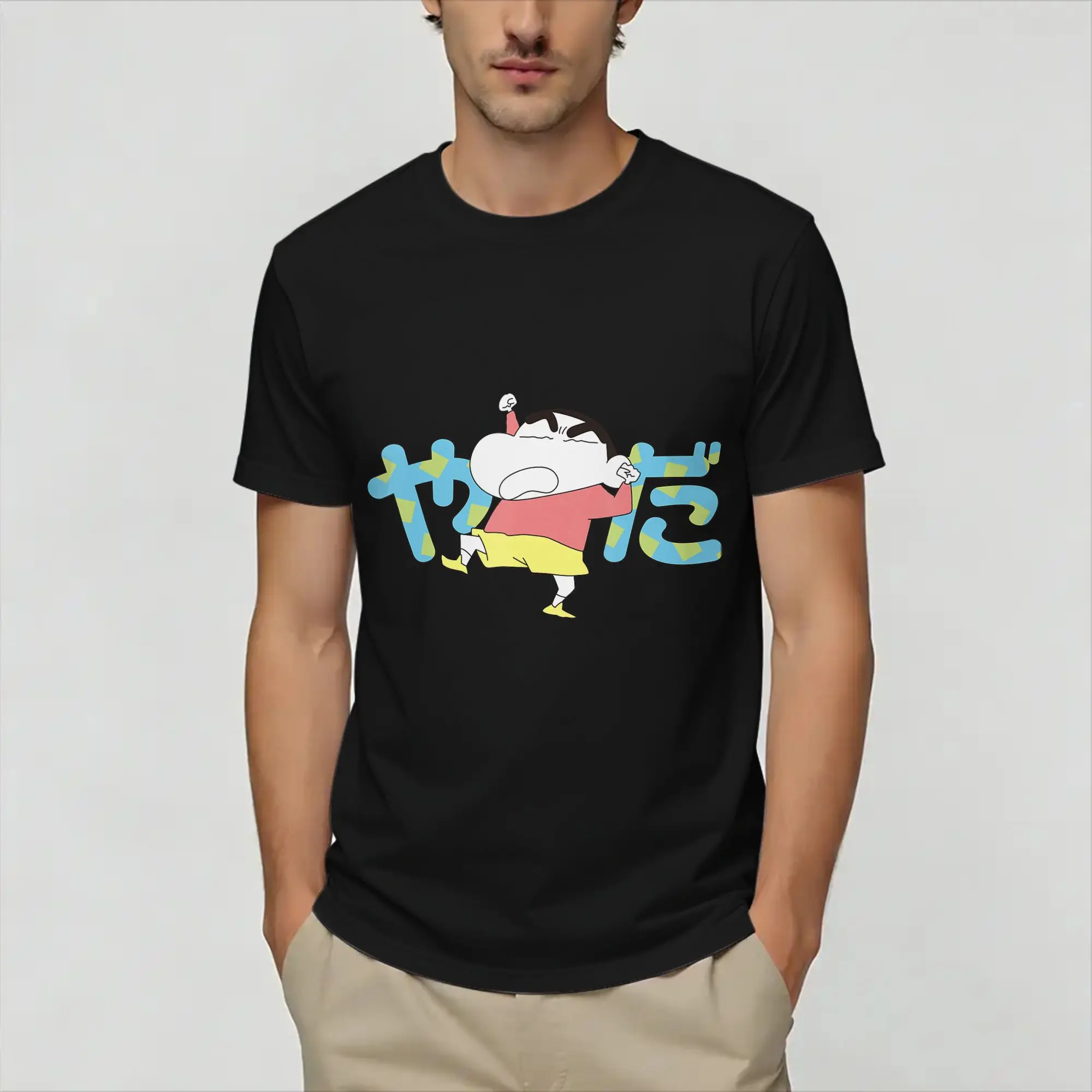 c crayon shin chans  T Shirt Men's  Cotton Novelty T-Shirts Crewneck  Tee Shirt Short Sleeve Tops Birthday Present