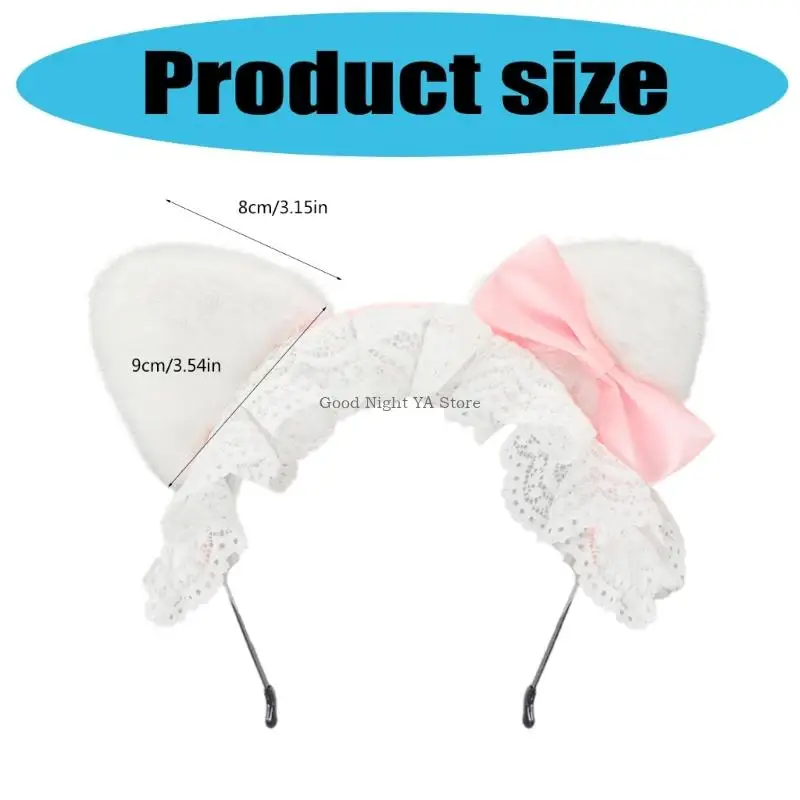 Elastyczne opaski na głowę o dużej gęstości z uroczymi kokardkami i uszami zwierząt dla dzieci na Halloween i sesje zdjęciowe