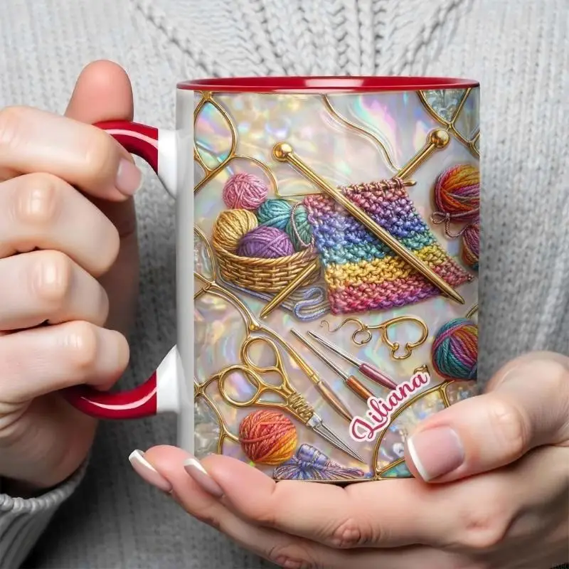 Unique Sewing Tool Printing Ceramic Mugs Sophisticated Drinkware For Craft Enthusiasts And Home Decors Collectors HX6C