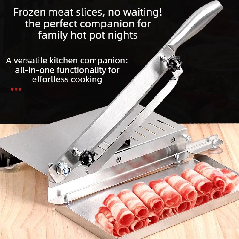 Stainless Steel Manual Meat Slicers Mutton Roll Hot Pot Cutting Meat Slicers Frozen Beef Planing Slicer Vegetable Duck Easy