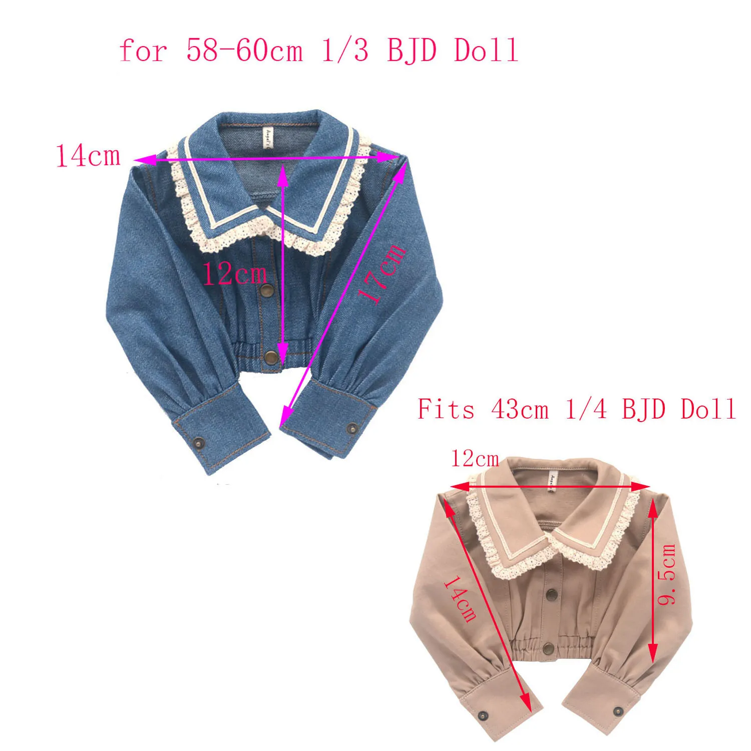 

Clothes for doll Denim shorts jacket fits 1/3 1/4 BJD DD SD DDL