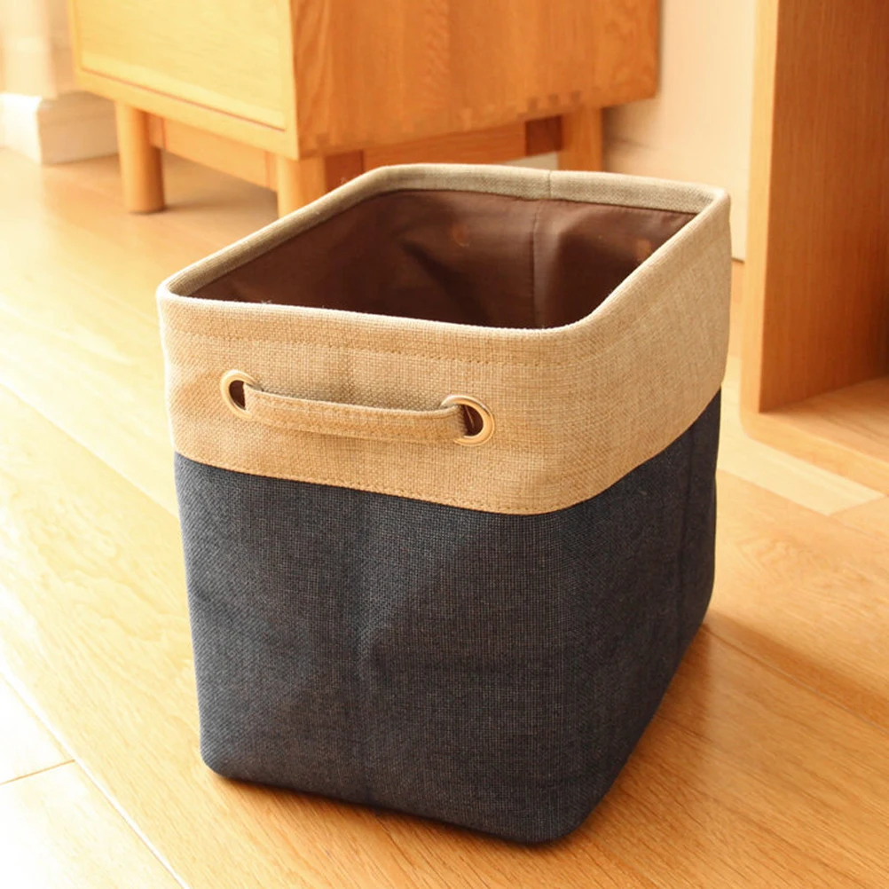

Multipurpose Retangular Foldable Cotton Linen Storage Bins Boxes Clothes Laundry Toys Organizer Containers with Handles - Size