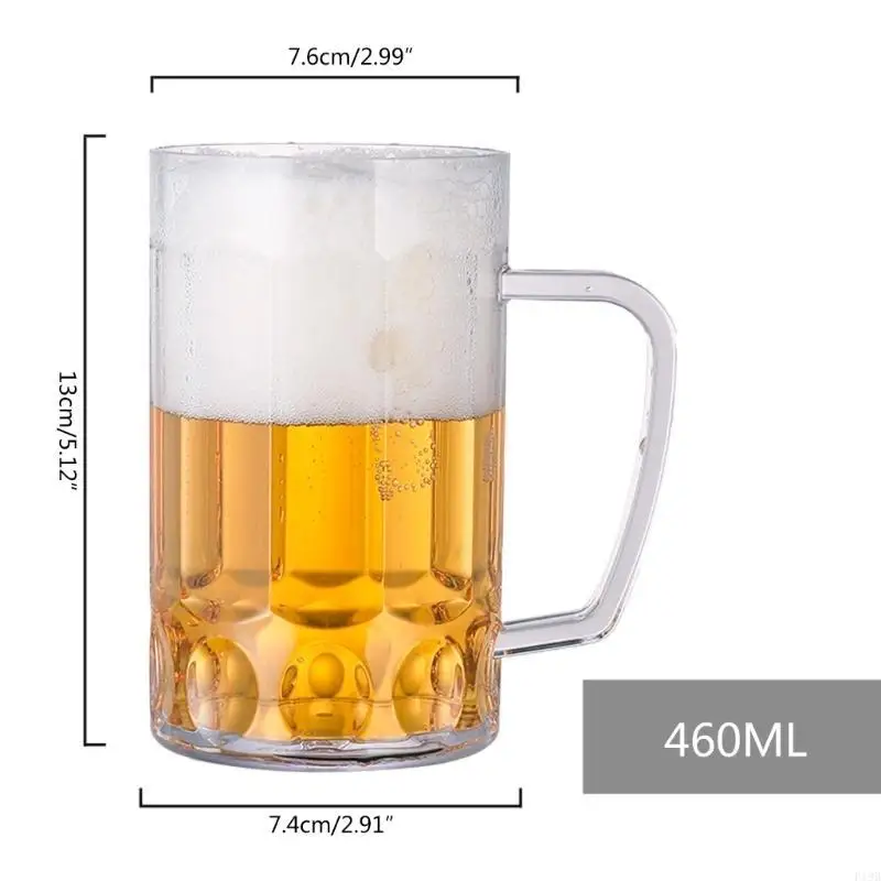 F19B Unbreakable Acrylic Beer Cups Shatterproof Breakfast Milk Coffee Water Mug Kitchen Drinkware Reusable Champagne Cup