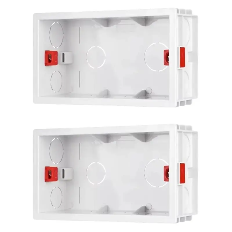 ABWR-Gypsum Board Dry Lining Box Drywall Plaster Box 47Mm Depth Socket Cassette Screw Hole Space 120Mm Wall Switch 2Pc