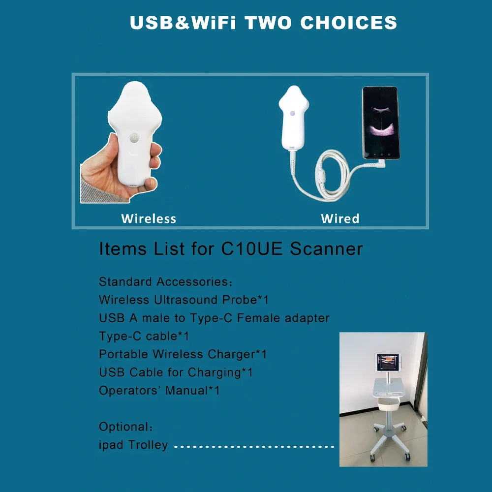 Ophthalmic Ultrasound Color Doppler Probe for Eye Diseases Like Cataracts Glaucoma Retinal Detachment and Macular Degeneration