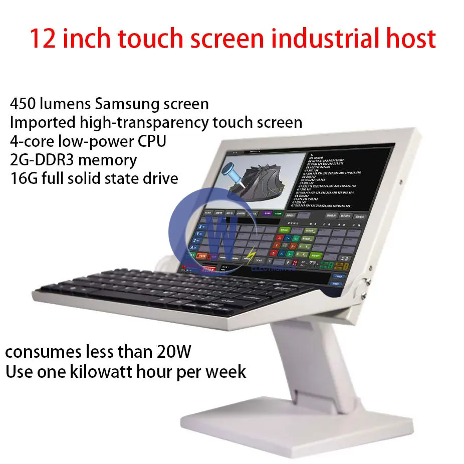 14 Inch Touch Screen Industrial Control Computer with RS232 Serial Port Windows XP Mach3 Software for Universal CNC Router Use