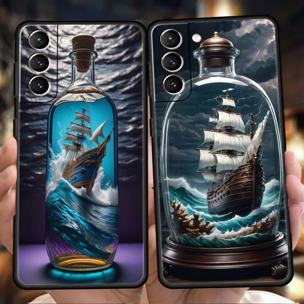 Custodia per nave da carico per Samsung Galaxy S24 S23 S22 S20 S21 FE Ultra S10 S10E S9 S8 Plus 5G Custodia per telefono antiurto in silicone Capas