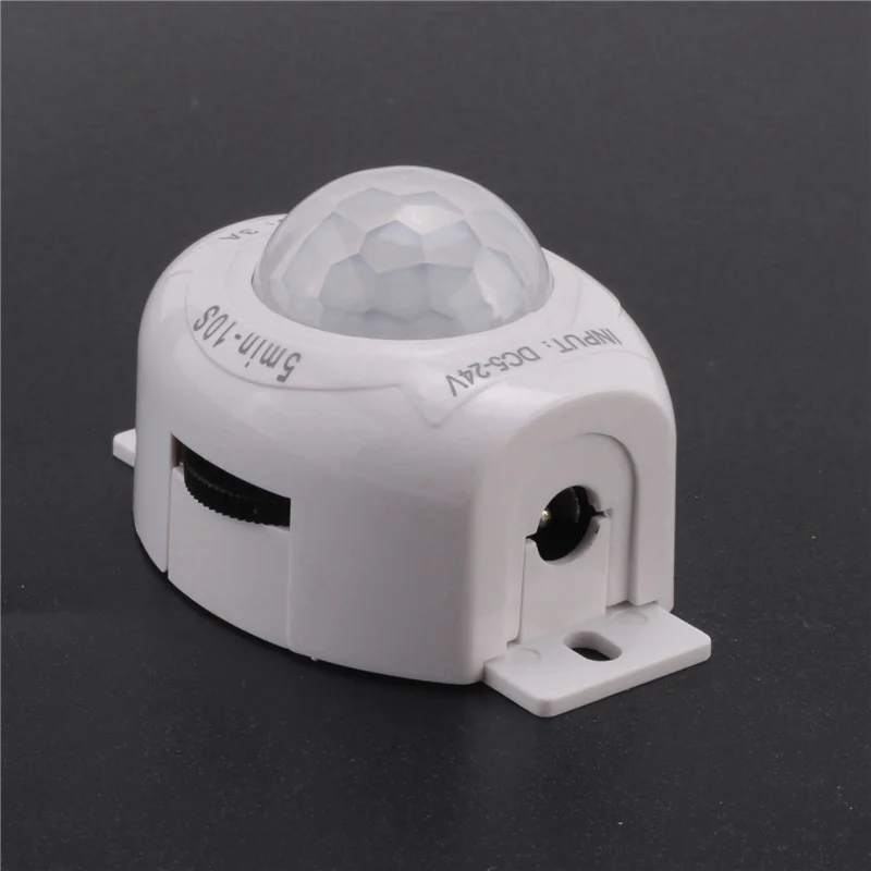 

2X PIR Infrared Motion Sensor Detector DC5-24V Auto On Off Timer Switch Home LED Light Body PIR Motion Sensor Lamp White-A80Z