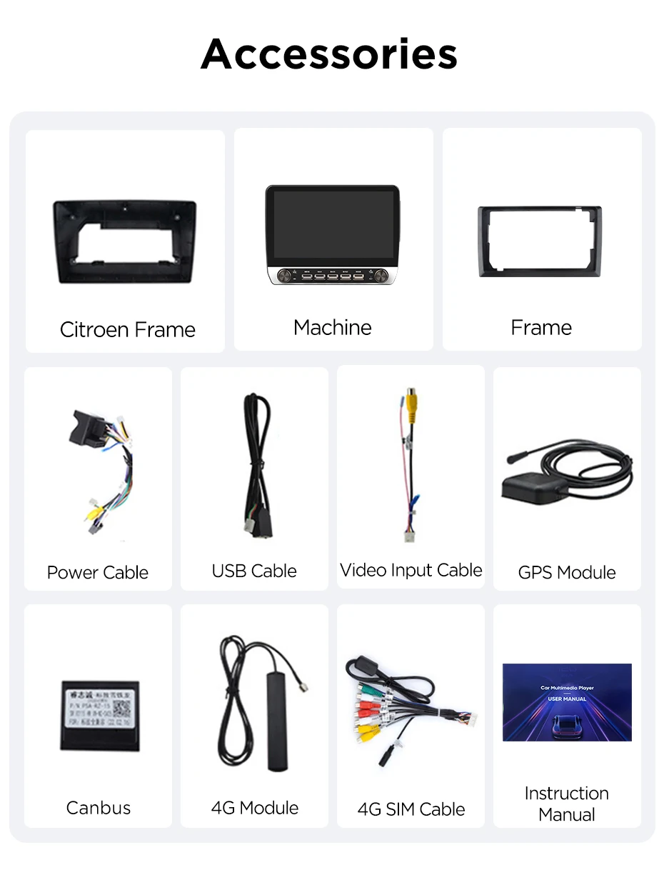 10,1" Autoradio für Citroen C5 2008 2009-2017, kabelloses CarPlay, Android Auto, Head Unit, IPS-Touchscreen mit physischen Tasten, DSP, GPS-Navigation, RDS, BT, SWC, Plug-and-Play, 2DIN-Multimedia-Player mit zwei physischen Knöpfen. – Detail 25