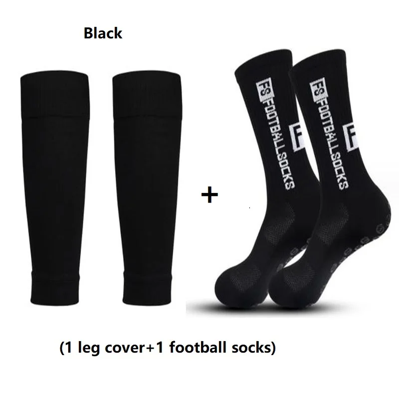 1 pair of combination fs anti-skid sports socks, football socks, and leg protection socks