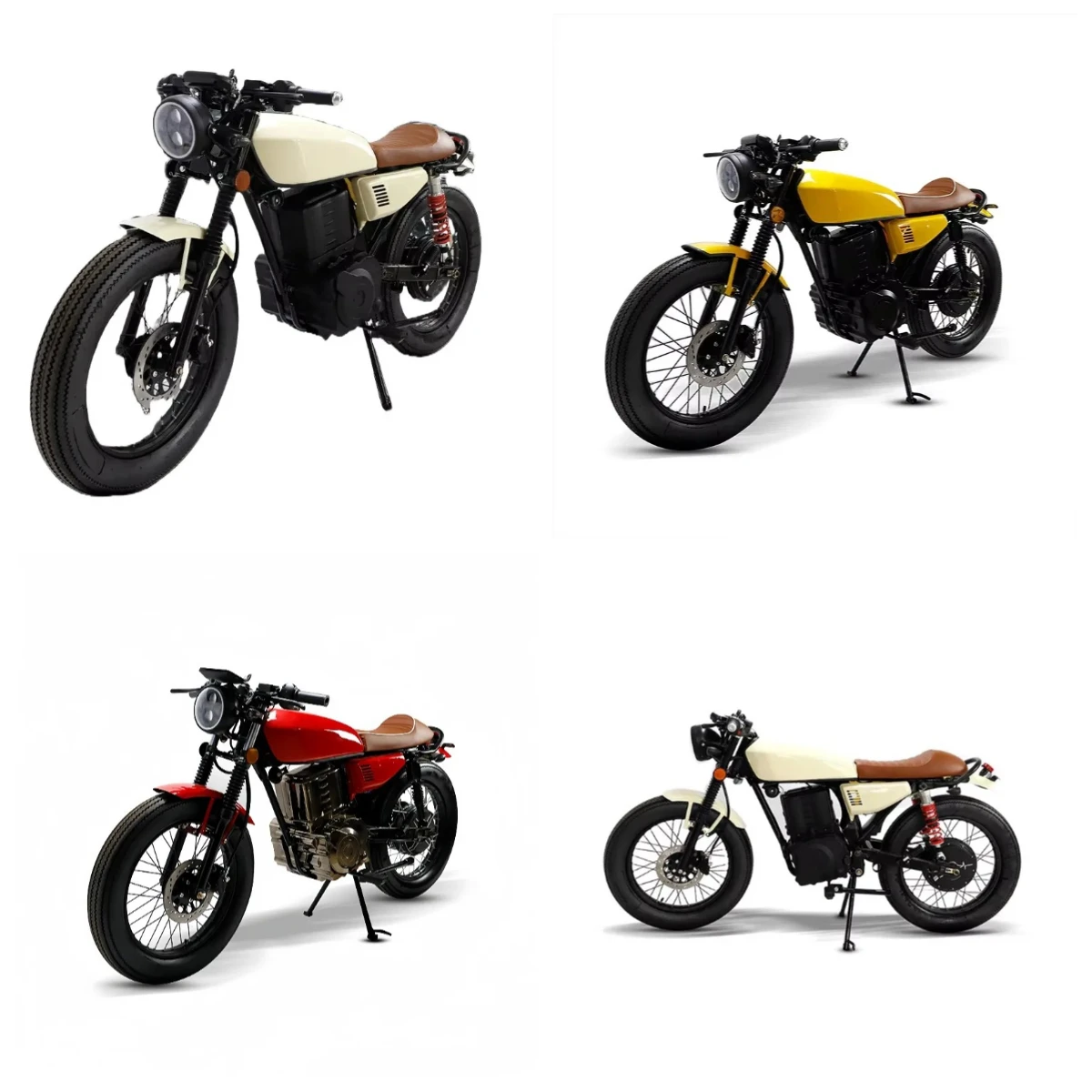 2025 최신 클래식 레트로 디자인 16인치 타이어 전기 오토바이