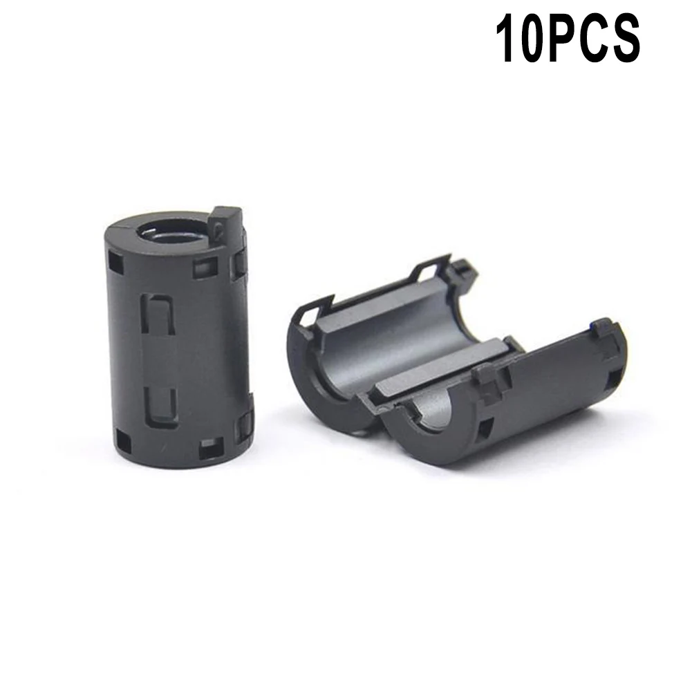 حلقات مرشح قمع الضوضاء الأساسية من الفريت 10 عبوات لتقليل RFI على هاتف USB Powerline Coaxial وكابلات الصوت
