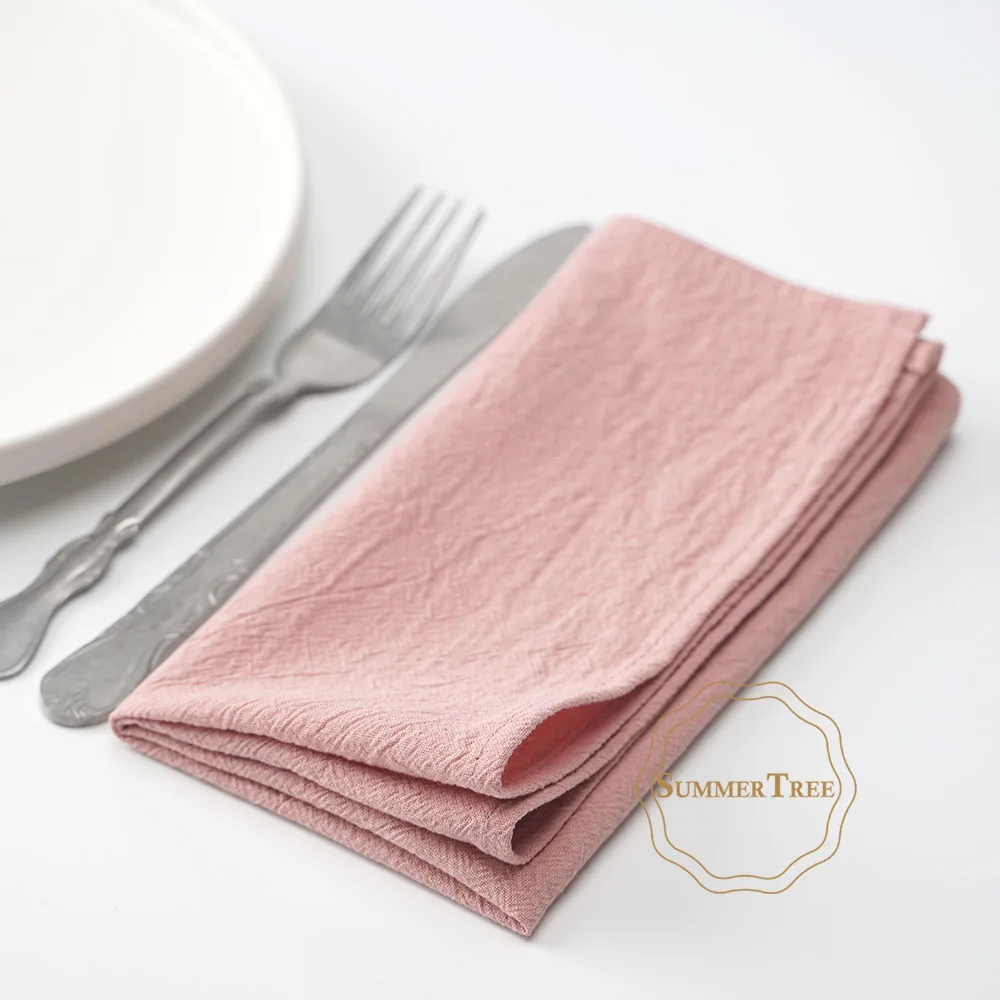 Table Napkin 40cm X 40cm Vintage Cloth Napkins Washed Cotton Tea Towel Dining Place Mats for Home Kitchen Wedding Party Decor