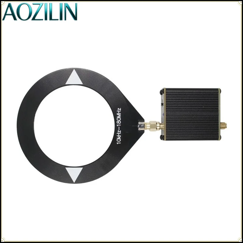 UpAOZILIN raded Donut Broadband Loop Antenna,10kHz‑180MHz with Low‑Impedance Converter for SDR Ham Radio RF Receiving Experiment