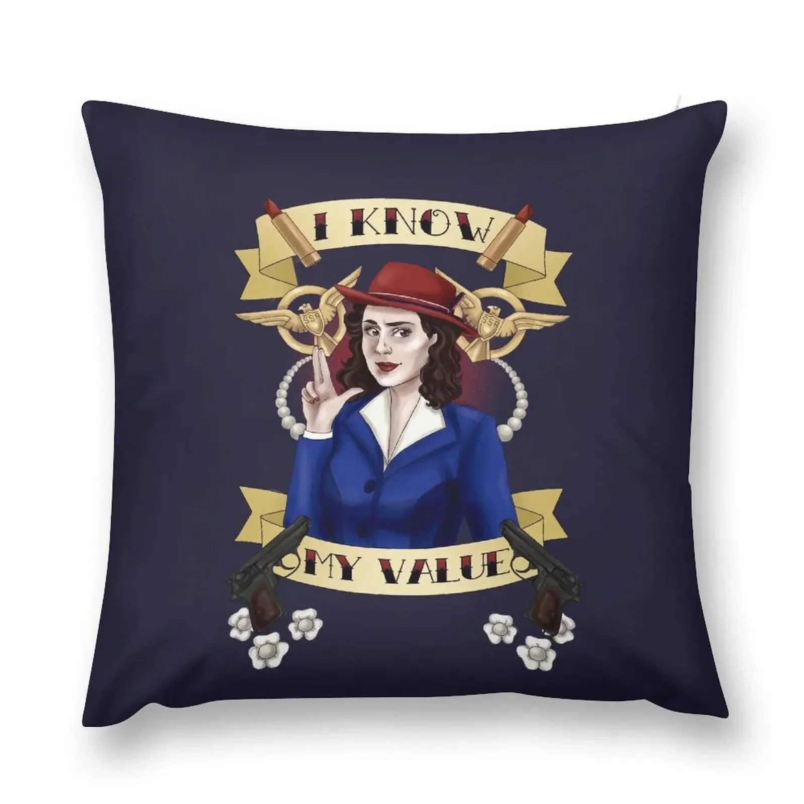 I know my value. Throw Pillow New year Cushion Cover Luxury Sofa Cover pillow