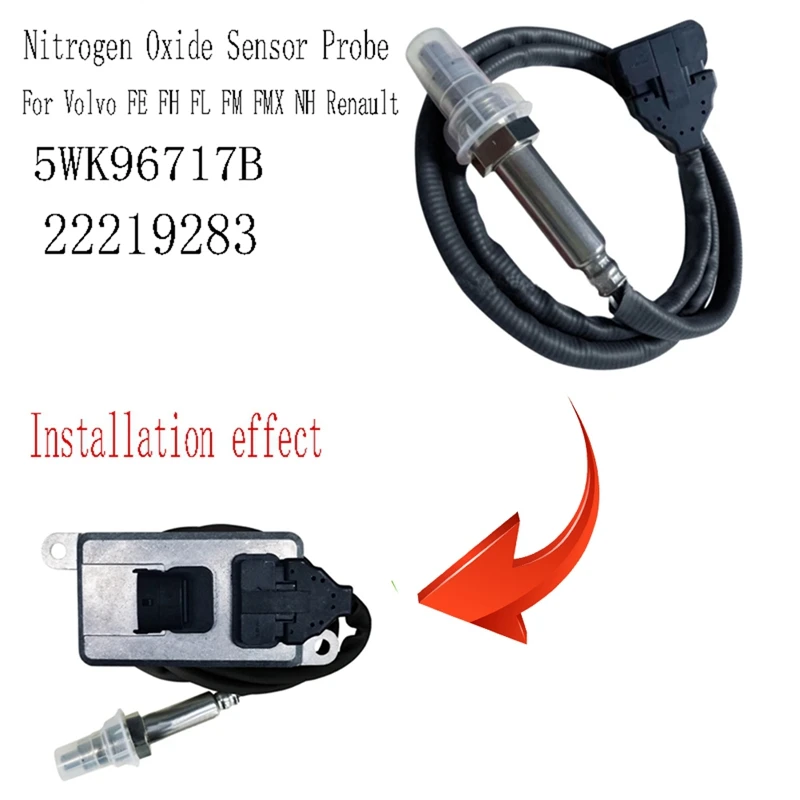 

5WK96717B Nitrogen Oxide Sensor Probe For Volvo FE FH FL FM FMX NH Renault Exhaust Gas Oxygen Sensor Probe 22219283 Replacement