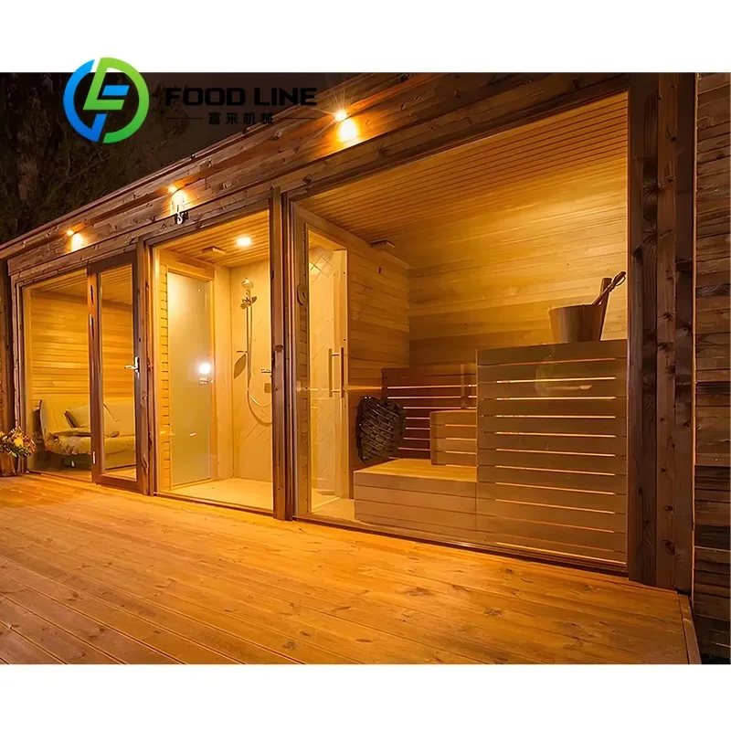 Outdoor 4 Person Portable a Frame Cabin Infra Red Outdoor Saunas House with Steam Room and Infrared Full Spectrum Sauna