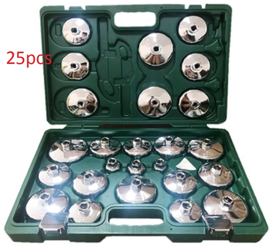 25-27Pcs Steel machine filter wrench filter element oil lattice spanner steam protection tool thickened cap oil filter
