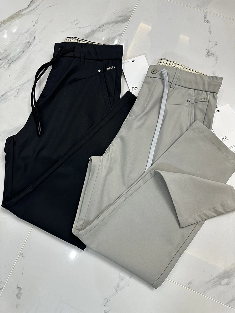 

Men's Faionable Straight Leg Casual Pants 3D Tailoring Versatile Autumn Polyester Fiber Zipper mid Waist Commute Sle