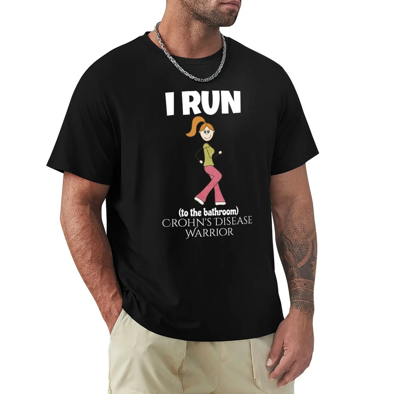 Camiseta com estampa de arte de rua sobre humor de banheiro e doença de Crohn, divertida, sobre IBD