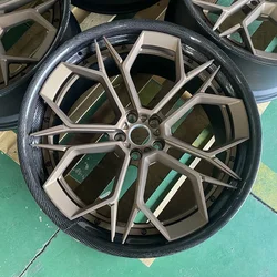 GVICHN Brand 6061-T6 aluminum alloy car wheels Lips covered with carbon fiber coating forged custom wheels