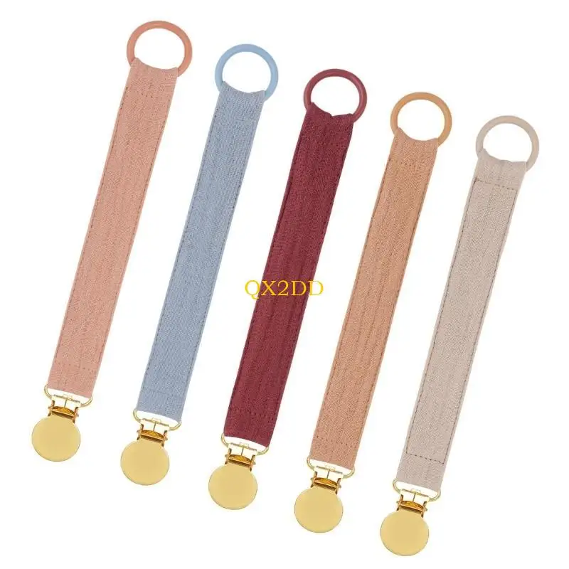 5Pcs Infants Soother Toy Clip Strap Comfortable Baby Pacifier Leash Secure Toy Attachment Lanyard Belt Fall Proof