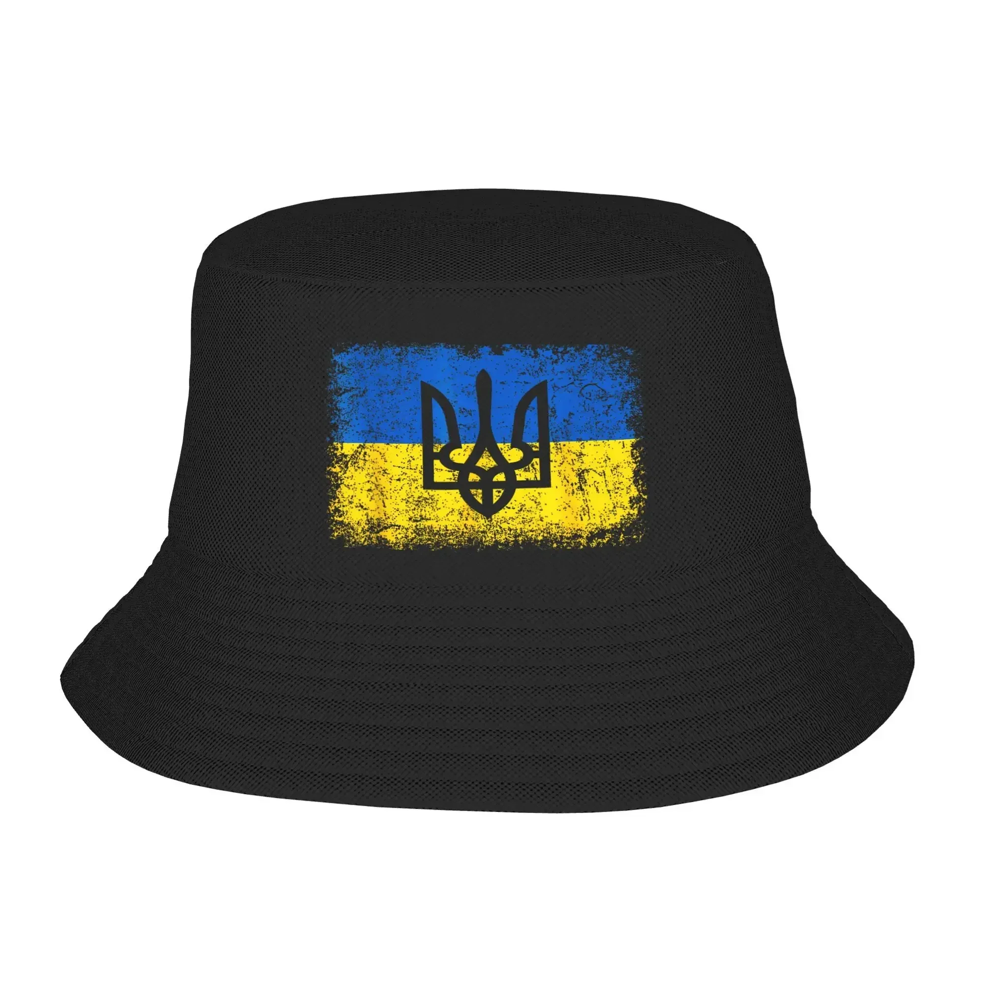 New Couple Ukraine Ukrainian Flag Bucket Hat Soft Fold Fisherman Hats Spring Fashion Vacation Caps Hawaii Custom DIY Sun Hat